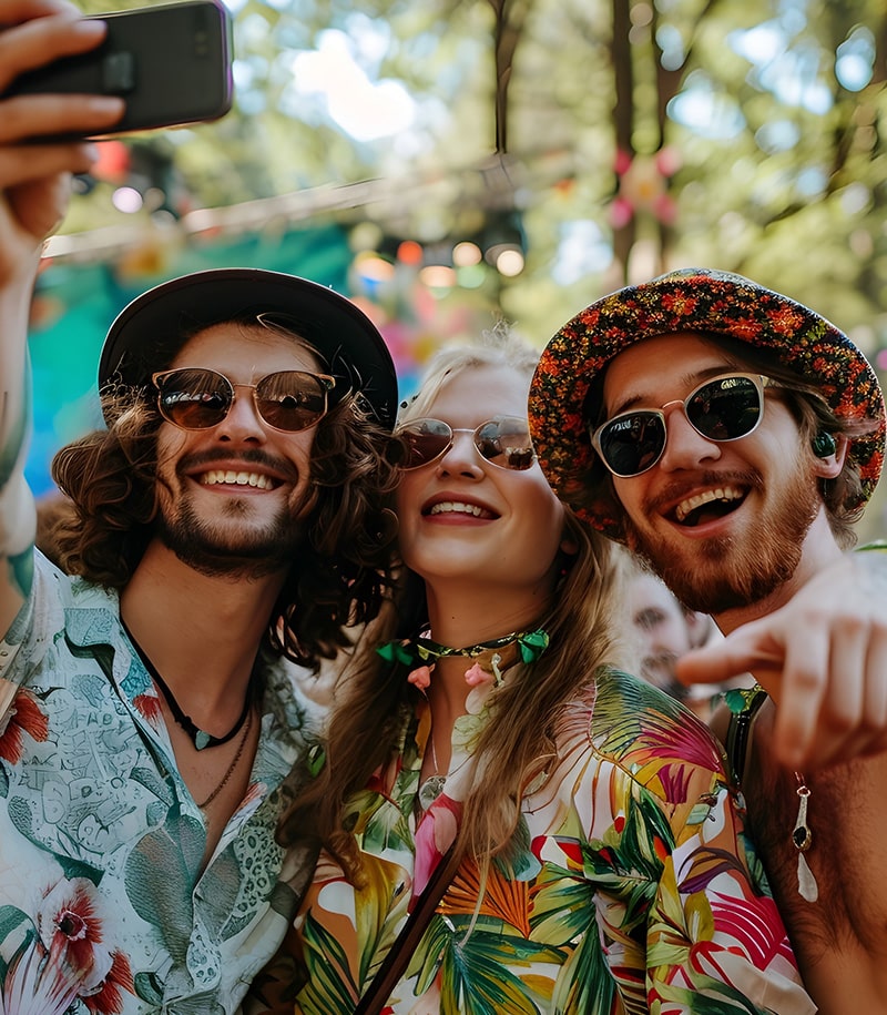 Guests using Wifi to upload selfie at a Festivals